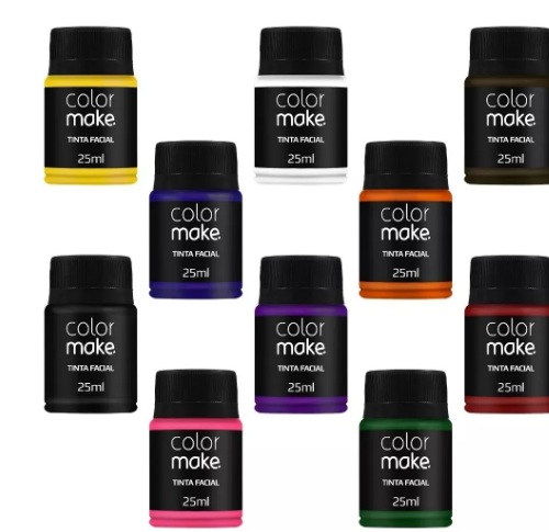 KIT COM 10 TINTA COLOR MAKES COLORIDAS COM PINCEL