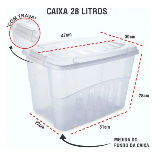CAIXA ORGANIZADORA PLASUTIL 28 LITROS